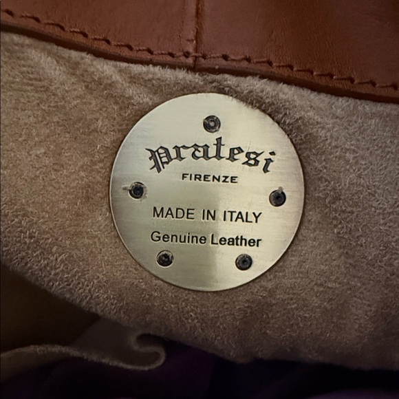 Chic Tan Genuine Italian Leather Shoulder Bag measures 13x18-20x6 inches - Picture 2 of 12